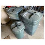 3 Rubbermaid  Trashcans