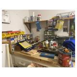 Large Lot of Tools & Misc. On Top of Work Bench
