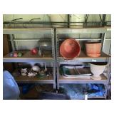 2 Metal Shelves & Misc. Contents