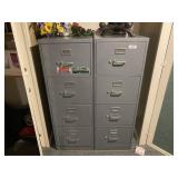 Two 4 Drawer Metal File Cabinets