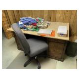 Desk Chair, Mat & Contents