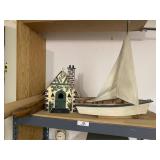 Model Sailboat, Birdhouse & Misc.