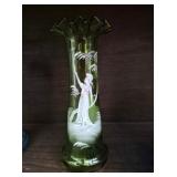 Hand Blown Mary Gregory Vase