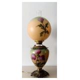 Antique Hand Painted Oil Lamp