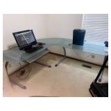 Stylish Glass Top Corner Desk