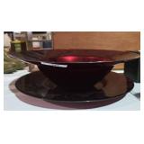 Large Ruby Glass Bowl