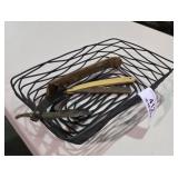 Straight Razors & Metal Basket