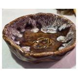Brown & White Ceramic Glazed Bowl