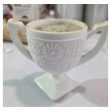 Milk Glass Double Handle Cup