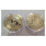 2 Gold Bit Coins in Capsules