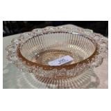 Pink Depression Glass Serving Bowl