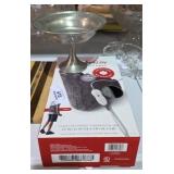 Heating Pad & Silver Candy Dish