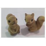 Vintage Josef Originals Flocked Squirrels