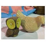 Ceramic Bird & Owl Candle