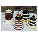 4 Ceramic Lighthouse Creamers