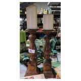 Large Wooden Candleholders