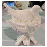 Vintage Westmorland Milk Glass Bird on Nest