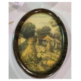 Vintage Oval Framed Miniature Landscape