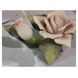 Capodimonte Porcelain Rose Sculpture