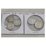 6 Mercury Dimes