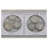 6 Mercury Dimes