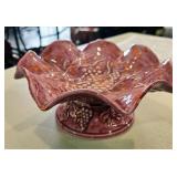 Vintage Fluted Iridescent Glass Bowl