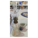 Porcelain Creamer & Miniature Oil Lamp