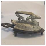 Vintage Cast Iron Swan Miniature Sad Iron