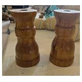 Large Wooden Candleholders