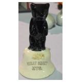 Vintage Ceramic Souvenir Black Bear Bell