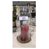Etched Hummingbird Candleholder