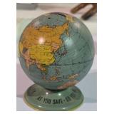 Ohio Art Tin Litho Globe Coin Bank