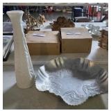 Candy Dish & Milk Glass Vase