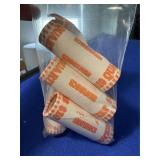 Five $10 Rolls of Uncirculated Quarters