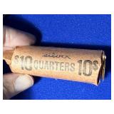 Roll of Silver Quarters; $10 Face