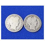 1907 & 1908 Barber Silver Halves
