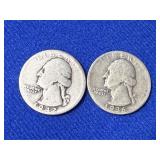 2 Washinon Silver Quarters