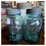 Blue Glass Jars