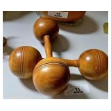 Antique Wooden Hand Weights