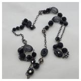 Black Austrian Crystal Vintage Necklace