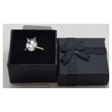 Large Oval Pink Quartz Solitaire Ring
