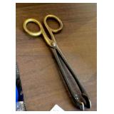 Vintage Brass Fireplace Tongs