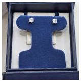 White Sapphire Solitaire Earrings