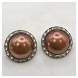 Vintage Blush Color & Crystal Earrings