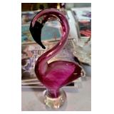 Flamingo Art Glass Paperweight