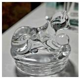 Small Cat on Basket Paperweight