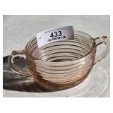 Pink Depression Glass Sugar Bowl