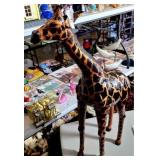 Vintage Handcrafted Leather Wrapped Giraffe