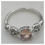 Champagne Quartz Solitaire Ring