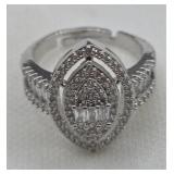 White Sapphire Cocktail Ring